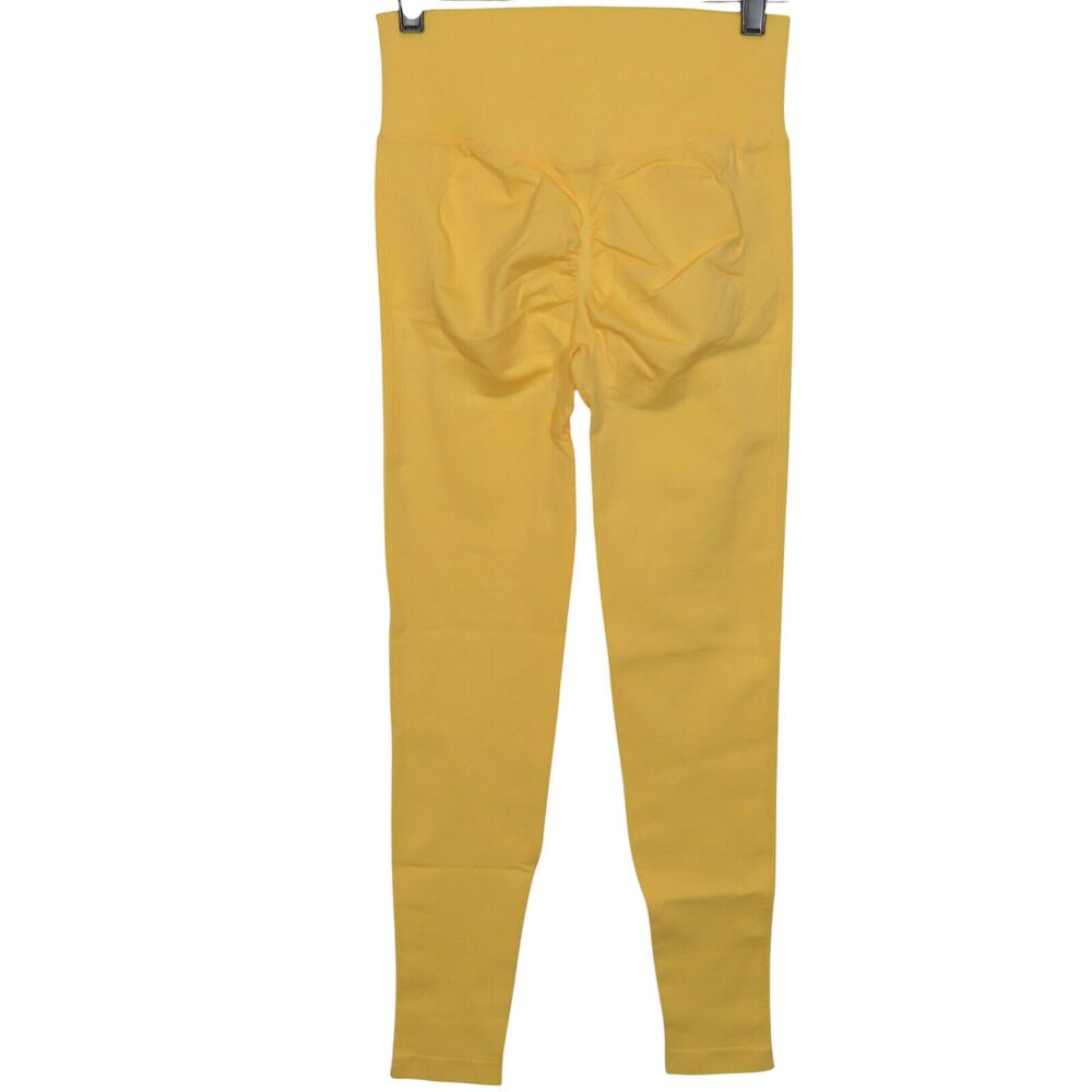 HALARA Bright Yellow High-Waist Ruched-Back Leggings